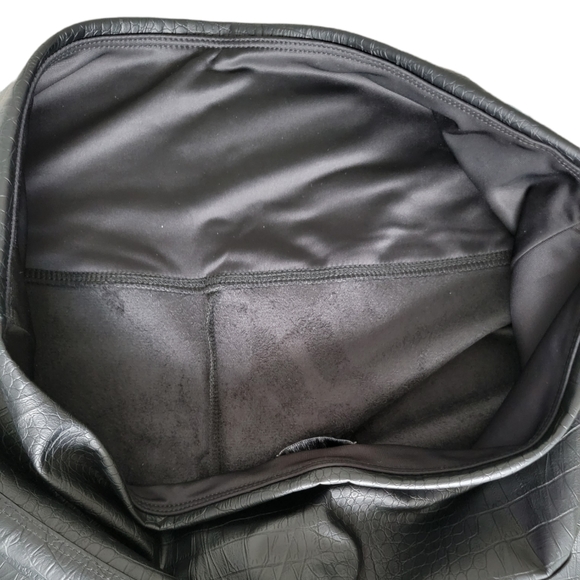 NWT Nicole Miller Black Textured Faux Leather Leggings, Size XL - Picture 7 of 12